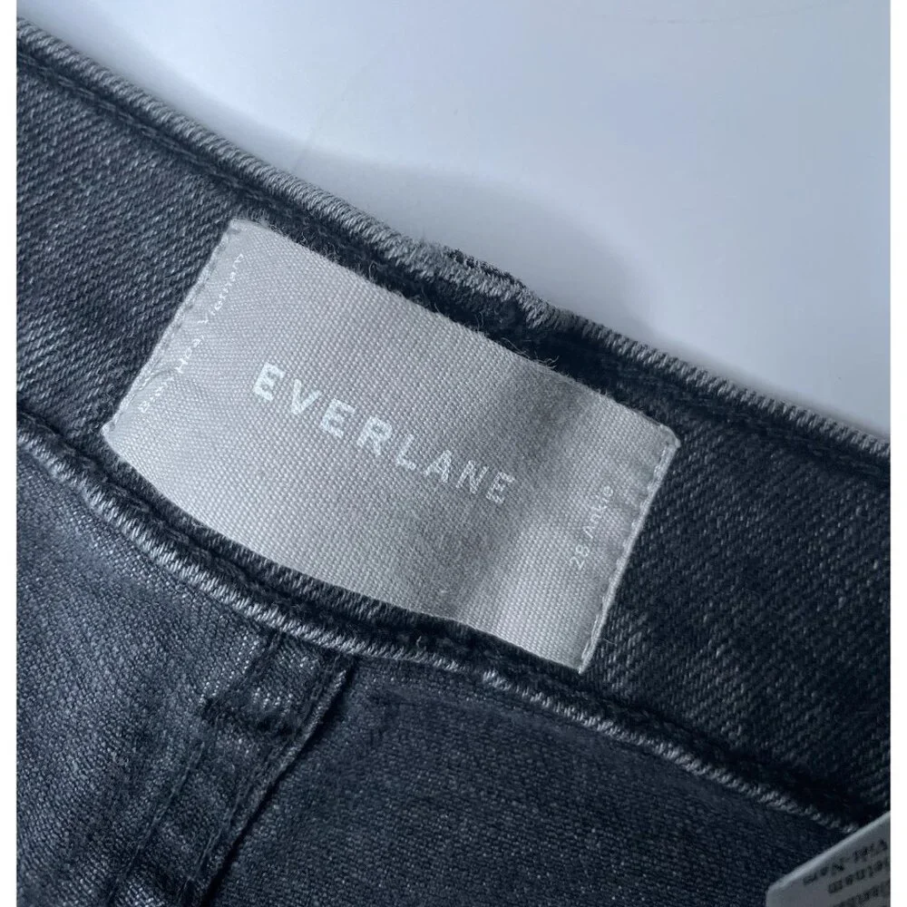 Everlane Women’s Ankle Jeans Black High Waist Straight 28 - Picture 4 of 8
